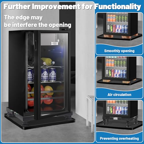 Nefish Mini Fridge Stand with 23.6" x 23.6" x 0.8" Silicone Drip Tray with Raised Edge Mini Refrigerator Stand with Mat Portable Washer and Dryer Pedestal