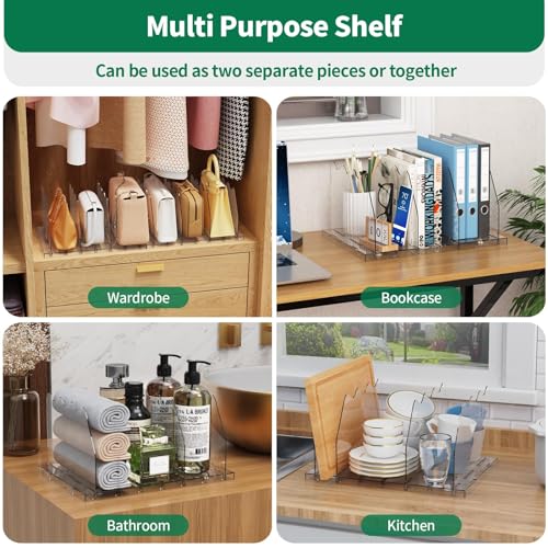 Adjustable Shelf Divider for Closet, Clear Purse O... (Clear | Acrylic)