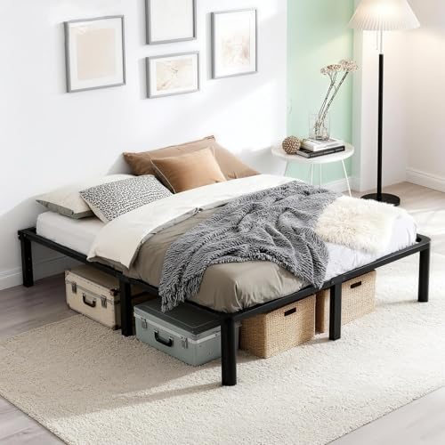 Queen Bed Frame, 18 Inch Heavy Duty Steel Platform, Noise-Free