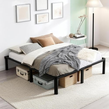 Queen Bed Frame, 18 Inch Heavy Duty Steel Platform, Noise-Free