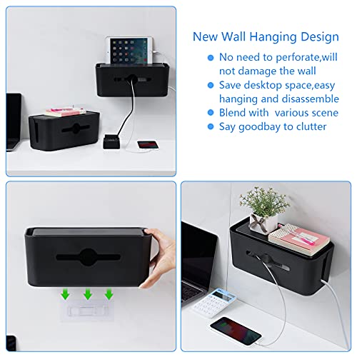 Cable Management Box,Cord Organizer for Home Office Cable Wire Hide,Black | Box for Desk Floor Cable Hide,Cable Box Organizer to Cover The Power Strip Cord Wires