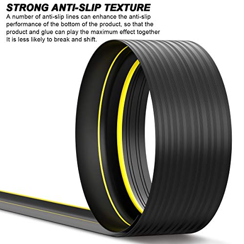 Jin&Bao Universal Garage Door Threshold Seal 10FT Rubber Strip & 1 Adhesive | Waterproof weather stripping replacement, anti-slip yellow design, -40℉ to 284℉ durable, DIY cuttable, includes 1 adhesive