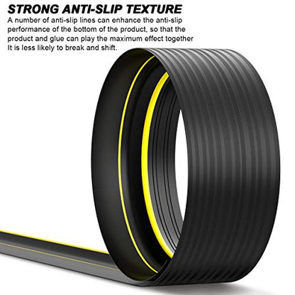 Jin&Bao Universal Garage Door Threshold Seal 10FT Rubber Strip & 1 Adhesive | Waterproof weather stripping replacement, anti-slip yellow design, -40℉ to 284℉ durable, DIY cuttable, includes 1 adhesive