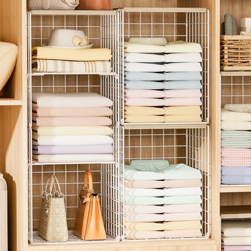 6 Tier Taller Closet Organizers and Storage, Stack... (5 Count | Black)