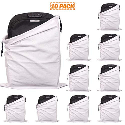 10 Pack Drawstring Dust Covers Large Cloth Storage Pouch String Bag for Handbags Purses Shoes