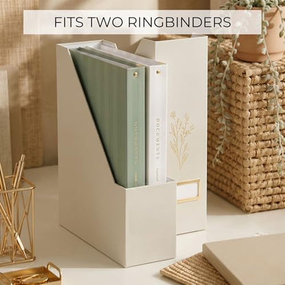 ZICOTO Beautiful Magazine Holder Set Of 3 - Sturdy File Holder to Organize Your Desk Or Shelves - The Perfect Office Storage to Effortlessly Organize Your Paperwork/Files, Magazines, Books Or Binders