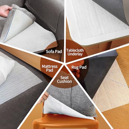 Table Padding Under Tablecloth 79×71in, Non Slip Tablecloth Underlay with Mesh Texture, Keep Tablecloth from Sliding, Anti Slip Rug Pad for Carpet Grippers, Rug Gripper for Tile Floors, Drawer Liner.