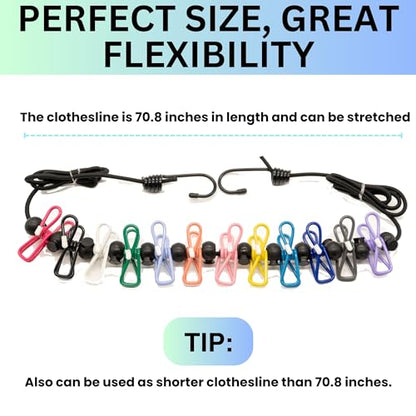 Magnetic Clothesline for Cruise Ship - Updated Stronger Magnets | Cabin Approved - Strong Rubber Coated Non-Scratch Magnets, Travel Clothesline for Cruise Ship Essentials 2026