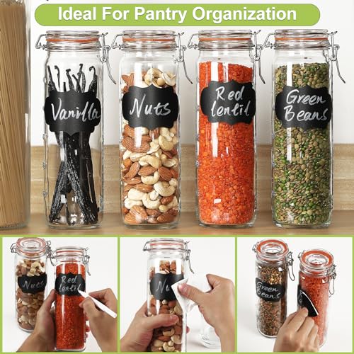 Glass Jars with Airtight Lid, Glass Bottles for Vanilla Extract, 20 oz