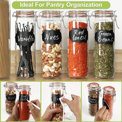 Glass Jars with Airtight Lid, Glass Bottles for Vanilla Extract, 20 oz