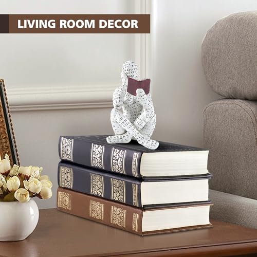 Home Decor Pulp Reading Women Thinker Statue Aesthetic Sculpture Room Decor Modern Abstract Decoration on Shelf Table Desk for Living Room Office Bedroom A