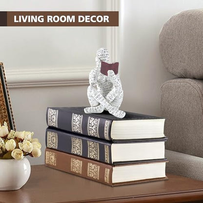 Home Decor Pulp Reading Women Thinker Statue Aesthetic Sculpture Room Decor Modern Abstract Decoration on Shelf Table Desk for Living Room Office Bedroom A