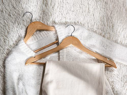 StorageWorks Wooden Coat Hangers, 20 Pack Wood Clothes Hanger for Closet