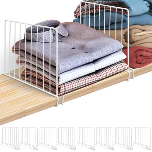 Shelf Dividers for Closet Organization, 8 Pack Met...