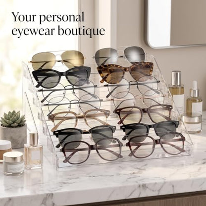 Sunglasses Organizer - Clear Eyeglasses Display stand - Eyeglasses Storage - For Glasses Tabletop Holder Stand(7 Layer)