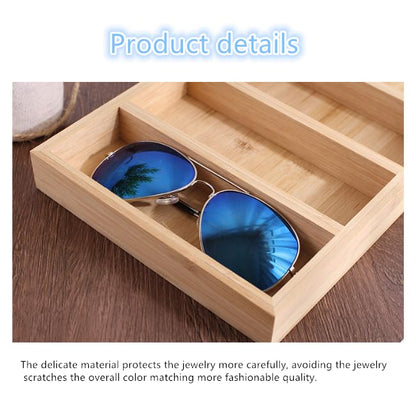 TANG SONG 1 Pack Bamboo Sunglasses Display Tray Eyewear Storage Case for Home or Office