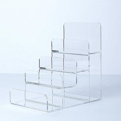 Acrylic Wallet Display Stand Purse Handbag Organizer, Clear Jewelry Riser Display Stand Purse Display Rack, Acrylic Display Shelf for Cosmetic Perfume Jewelry Sunglasses Handbag (4 Tier)