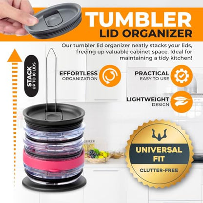 Tumbler Lid Organizer & Holder for Stanley, Yeti, Water Bottle Lids | Kitchen Gadgets, Kitchen Organization, Organization Storage, Inside Kitchen Cabinets, Inside Cupboards, Pantry Shelves