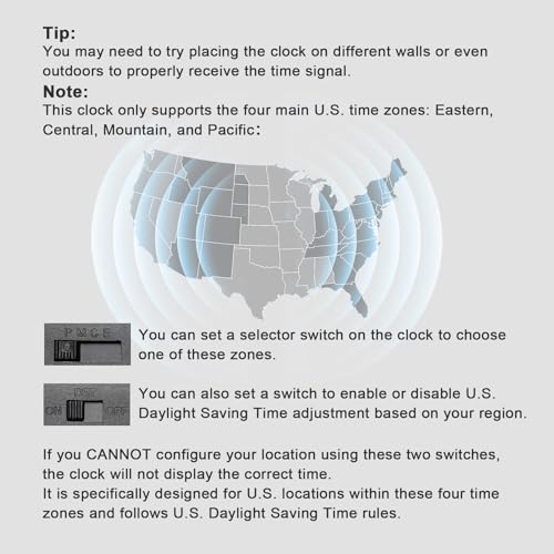 Atomic Outdoor Wall Clock Sealed Waterproof Clock with Temperature | Auto-Set Time, Easy to Read - Large Patio, Pool 18 Inch Clock for Outside, Backyard, Garde