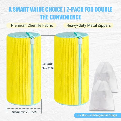 Shoe Washing Machine Bag, 2 PC Reusable XXL Shoes Laundry Bag for sneakers | Wash bags for washer and dryer, with concealed heavy-duty zipper to protects shoes & machine, Cleaning bag for tennis shoe