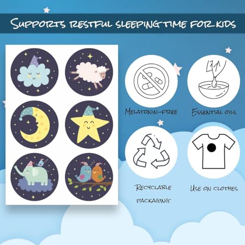 60PCS Zen Sleep Patches for Kids & Adults, Melatonin-Free with Natural Oils | Bedtime Support Stickers with Lavender, Chamomile, Frankincense & Essential Oils, for Calm Evening Routines