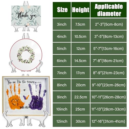 LonlyEagle 4 Pack 12 Inch Clear Plastic Easels or Stand/Plate Holders to Display Pictures or Other Items at Weddings, Plate Stands for Home Decoration, Birthday, Tables