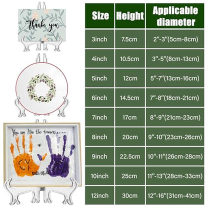 LonlyEagle 4 Pack 12 Inch Clear Plastic Easels or Stand/Plate Holders to Display Pictures or Other Items at Weddings, Plate Stands for Home Decoration, Birthday, Tables