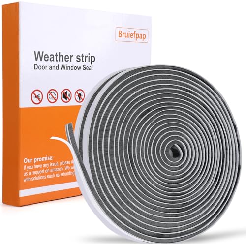 40FT Self-Adhesive Weather Stripping Seal for Door... (Gray | Synthetic Fiber)