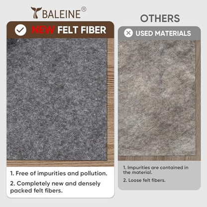 BALEINE Felt Non Slip Rug Pads, Extra Large 1/4" Thick Felt and Rubber Backing, Shock Absorbing Carpet Pad for All Carpets and Hardwood Floors (3x5 Ft)