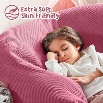2.5 ft Bean Bag Chair Cover,Dusty Rose,200 L | No Filler Washable Stuffed Animal Storage Beanbag Chair Cover 74" Extra Large Opening Premium Corduroy Bean Bag Cover