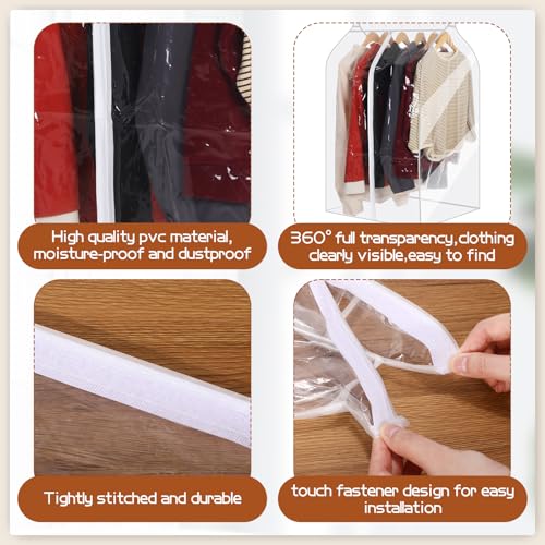 Youyole 2 Pcs Clear Garment Bags for Hanging Clothes 35'' Hanging Garment Bags Suit Cover Bags Well Sealed Garment Rack Cover for Suit Coat Dress Closet Rack (Rack Not Included)