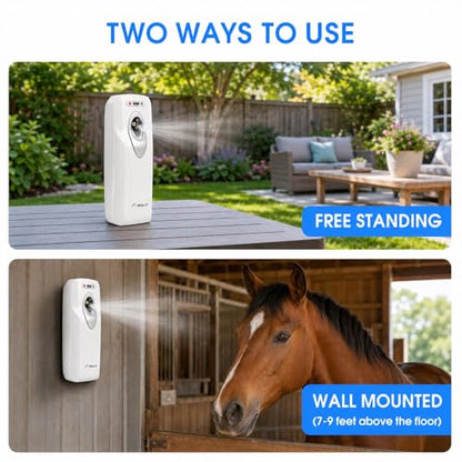 Automatic Air Freshener Spray Dispenser, Custom Timing (Day/Night/24H, 5/10/15/30 min interval), Wall Mounted/Free Standing, Home& Commercial, Glade& Airwick Refill Can, 2 D batteries, Milas-D
