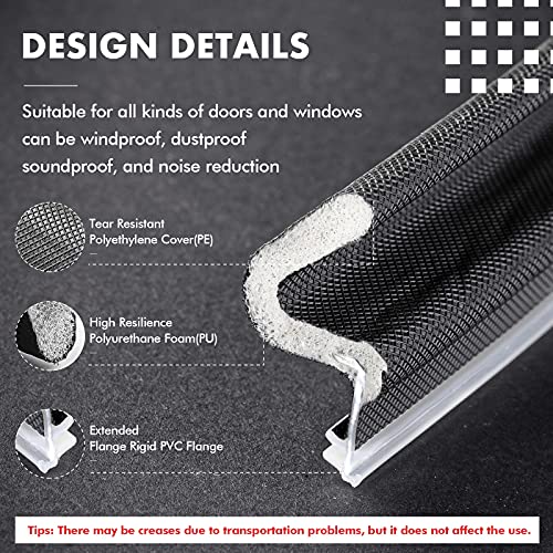 BBTO Weather Stripping Door Seal Exterior Weather Strip for Window V-Shaped Foam Kerf Garage Door Gap Blocker Soundproof Home Improvement Easy to Install(26 Feet,Black)