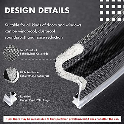BBTO Weather Stripping Door Seal Exterior Weather Strip for Window V-Shaped Foam Kerf Garage Door Gap Blocker Soundproof Home Improvement Easy to Install(26 Feet,Black)