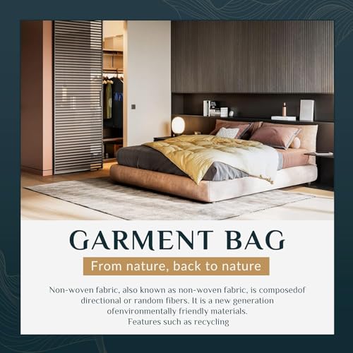 43" Black Garment Bags for Hanging Clothes Storage and Men Travel with Car, Hanging Suit bag Cover with Zipper, Clear Window and Name Tag for Shirt, Jacket, Suit, Coat (5 PACK)
