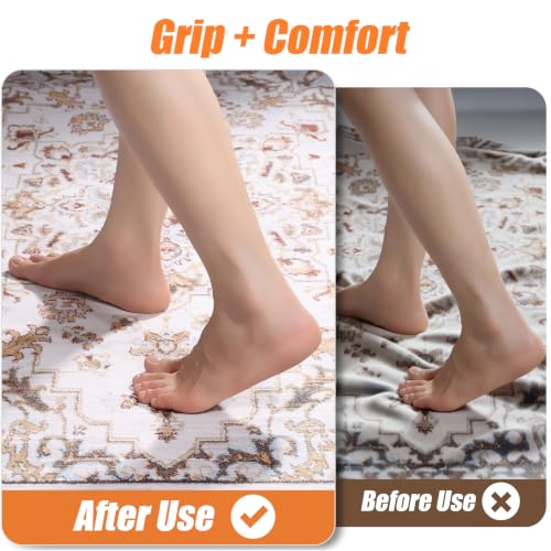 Non-Slip Rug Pad 6x9 Ft – 6'x9' PVC Anti-Slip Carpet Gripper Mat, 6 by 9 Feet Non Slip Pad for Area Rugs, Under Rug Padding for Hardwood Floors, Carpet Gripper Mat for Floors