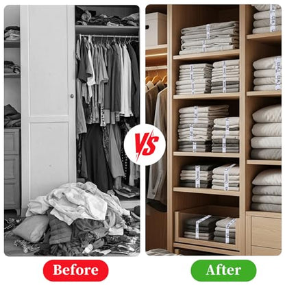 20PCS Bed Sheet Organizer Bands, Storage Labels and Sheet Keepers for Linen Closet - Elastic Bedding Straps for Foldable Bedsheet, Pillow Case, Duvet