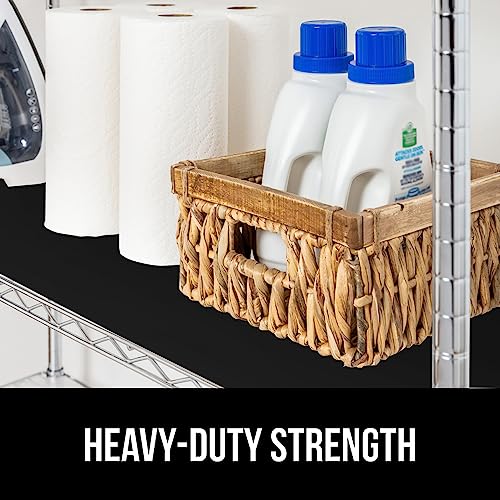GORILLA GRIP ShelfGuard Wire Shelf Liner Compatible with Amazon Basics Shelving Unit, Set of 4 Waterproof Liners for Organizing Metal Rack Shelves, Kitchen Cabinets, Cupboard, Pantry, 18x48 Black