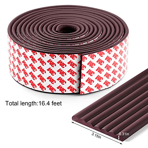 Upgraded Baby Proofing Edge Corner Protector, 16.4ft Edge Guards Padding with 3M Adhesive, Extra-Wide Soft Rubber Foam Padding, Furniture,Sharp Edge Safety Corner Edge Bumper Guard- Brown