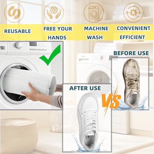 Shoe Washing Machine Bag Laundry Shoe Bag for Washer and Dryer Reusable 2pc Shoe Cleaning Bags for Sneakers 360° Deep Cleaning Machine for All Shoes Types With Self-locking Zipper