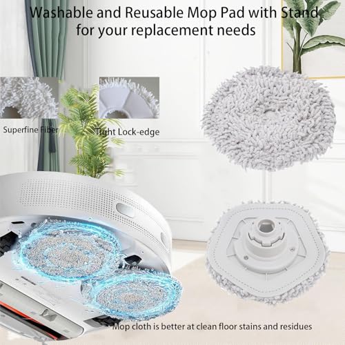 Replacement Accessories kit For Dreametech W10 Pro/W10 Robot Vacuum | Parts include: 1 Main brush 2 Side brush 2 Filter 2 Mop mat with stand