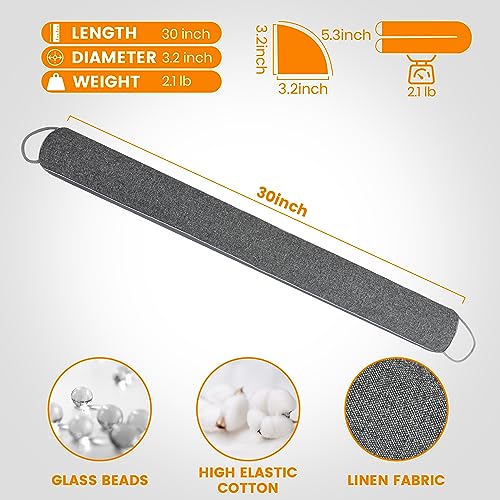 TORRAMI Under Door Draft Stoppers 30 Inch, Heavy Triangle Stop Draft Block Cold Air/Wind/Breeze Noise Blocker Door Sweeps Weather Stripping Bottom Seal Dark Gray