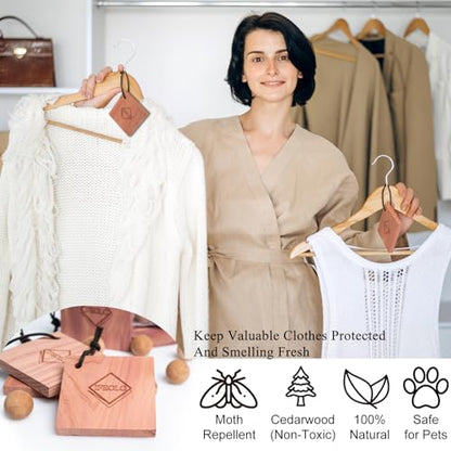 1PC Luxury 48'' Organic Cotton Garment Storage Bag | 4 Cedar Blocks for Fresh Smell| Breathable Garment Bag for Hanging Clothes for Closet Best for Suits, Sweaters, Short Dresses, Gowns