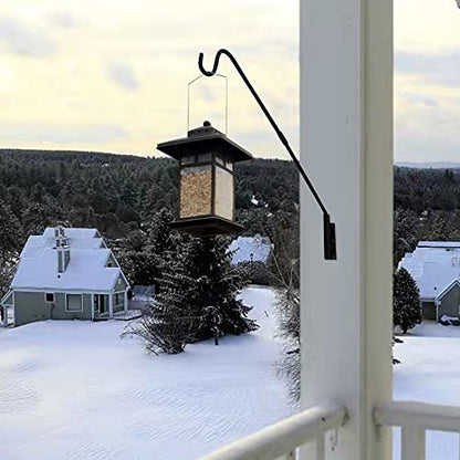 Juegoal Heavy Duty Deck Hook, 25 Inch or 36 Inch Wall Mounted Extended Reach Deck Hook Wall Pole Plant Bracket for Hanging Bird Feeder, Plants, Suet Baskets, Lanterns, Wind Chimes