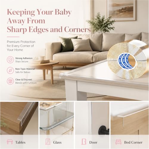 ZOMPAGO Baby Corner Proofing Edge Protector Strip,1 Roll, 0.8in x 13.12FT | ZOMPAGO Baby Corner Proofing Edge Protector Strip,1 Roll, 0.8in x 13.12FT