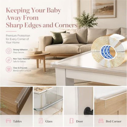 ZOMPAGO Baby Corner Proofing Edge Protector Strip,1 Roll, 0.8in x 13.12FT | ZOMPAGO Baby Corner Proofing Edge Protector Strip,1 Roll, 0.8in x 13.12FT