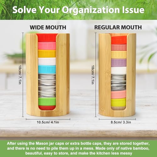 Mason Jar Lid Organizer, Wide & Regular Mouth Lids Holder (2pcs)