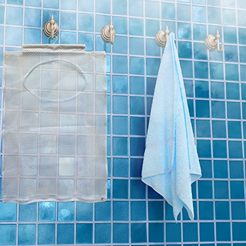 Hanging Mesh Laundry Hamper (30in*20in*2in) Large Dirty Clothes Bag | Can Be Used Behind The Door & Closet & Caravan& Bathroom (White)
