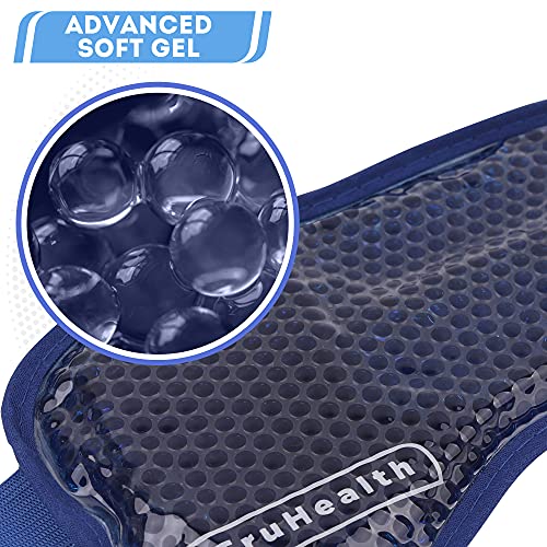 Gel Bead Hot and Cold Eye Masks - FSA HSA Approved Reusable Gel Bead Ice Pack Provides Ice and Heat Pain Relief for Head, Puffy Eyes, Beauty, Relaxing, and Sleep (Navy Blue)