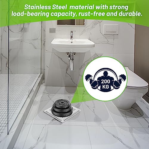 Aluvor Shower Drain Hair Catcher,Quality Shower Strainer Drain Cover | Square Hair Catcher Shower Drain for Bathroom Floor, Shower Hair drain Catcher to Keep Away from Clogged Drain -No Rust!